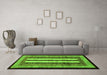 Machine Washable Abstract Green Modern Area Rugs in a Living Room,, wshabs64grn