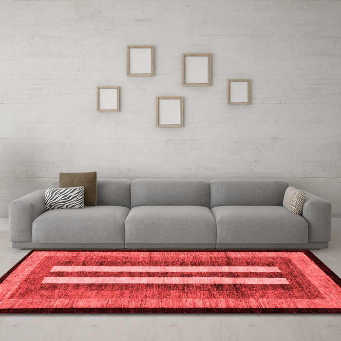 Modern Red Washable Rugs
