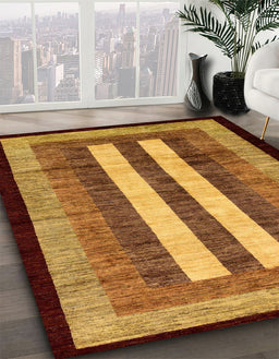 Abstract Red Modern Rug in Family Room, abs64