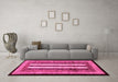 Machine Washable Abstract Pink Modern Rug in a Living Room, wshabs64pnk