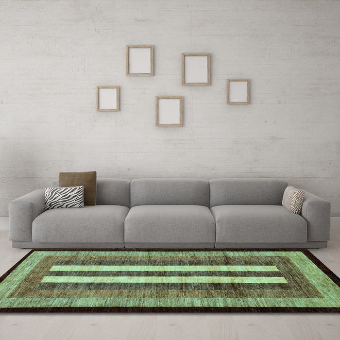 Machine Washable Abstract Light Blue Modern Rug in a Living Room, wshabs64lblu