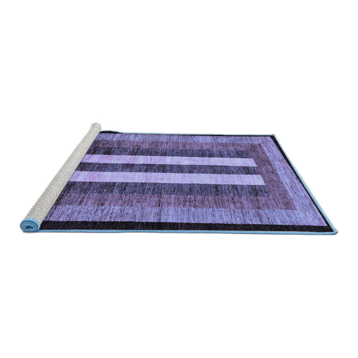 Sideview of Machine Washable Abstract Blue Modern Rug, wshabs64blu