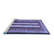 Sideview of Machine Washable Abstract Blue Modern Rug, wshabs64blu