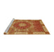Sideview of Machine Washable Abstract Orange Rug, wshabs650