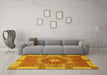 Machine Washable Abstract Yellow Modern Rug in a Living Room, wshabs650yw