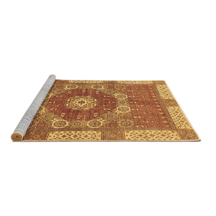 Sideview of Machine Washable Abstract Brown Modern Rug, wshabs650brn