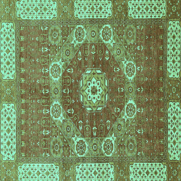 Square Abstract Turquoise Modern Rug, abs650turq