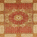 Square Machine Washable Abstract Orange Rug, wshabs650