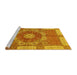 Sideview of Machine Washable Abstract Yellow Modern Rug, wshabs650yw