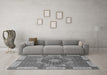 Machine Washable Abstract Gray Modern Rug in a Living Room,, wshabs650gry