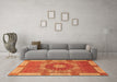 Machine Washable Abstract Orange Modern Area Rugs in a Living Room, wshabs650org