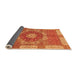 Sideview of Abstract Orange Modern Rug, abs650org