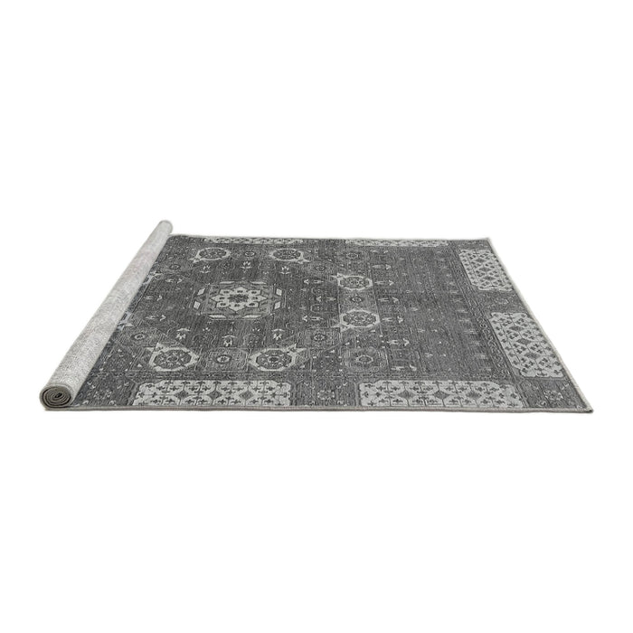 Sideview of Machine Washable Abstract Gray Modern Rug, wshabs650gry