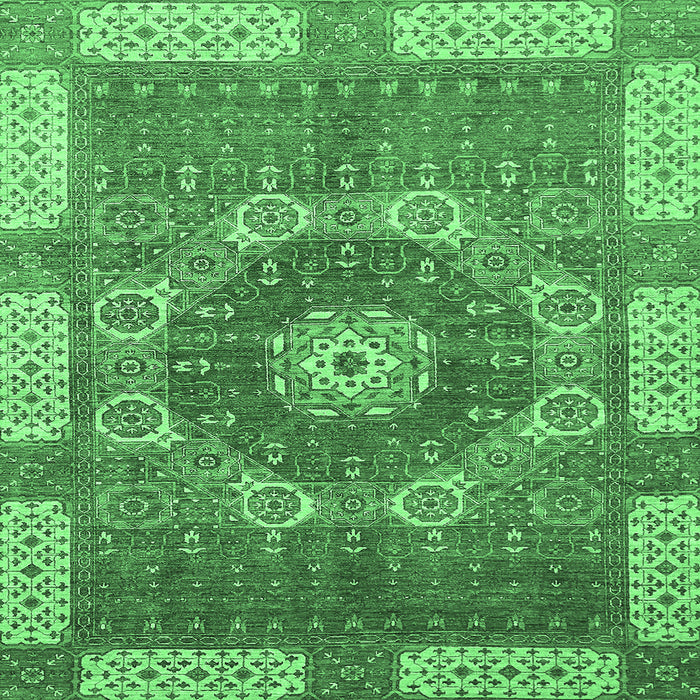 Square Abstract Emerald Green Modern Rug, abs650emgrn