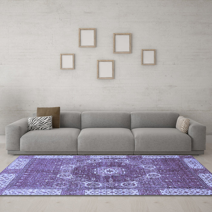 Machine Washable Abstract Blue Modern Rug in a Living Room, wshabs650blu