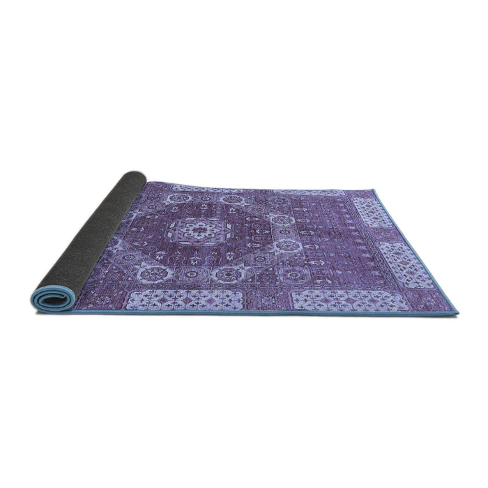 Sideview of Abstract Blue Modern Rug, abs650blu