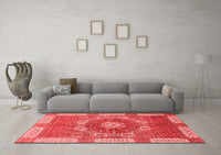 Machine Washable Abstract Red Modern Rug, wshabs650red