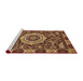 Sideview of Machine Washable Abstract Orange Rug, wshabs651