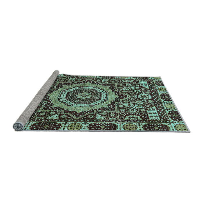 Sideview of Machine Washable Abstract Light Blue Modern Rug, wshabs651lblu