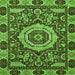 Square Machine Washable Abstract Green Modern Area Rugs, wshabs651grn