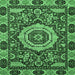 Square Abstract Emerald Green Modern Rug, abs651emgrn