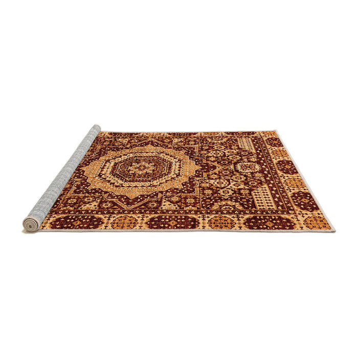 Sideview of Machine Washable Abstract Orange Modern Area Rugs, wshabs651org