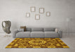 Machine Washable Abstract Yellow Modern Rug in a Living Room, wshabs651yw