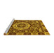 Sideview of Machine Washable Abstract Yellow Modern Rug, wshabs651yw