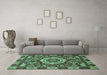 Machine Washable Abstract Turquoise Modern Area Rugs in a Living Room,, wshabs651turq