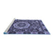 Sideview of Machine Washable Abstract Blue Modern Rug, wshabs651blu