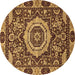 Round Abstract Brown Modern Rug, abs651brn