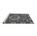 Sideview of Machine Washable Abstract Gray Modern Rug, wshabs651gry