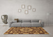 Machine Washable Abstract Brown Modern Rug in a Living Room,, wshabs651brn