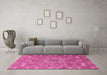 Machine Washable Abstract Pink Modern Rug in a Living Room, wshabs652pnk