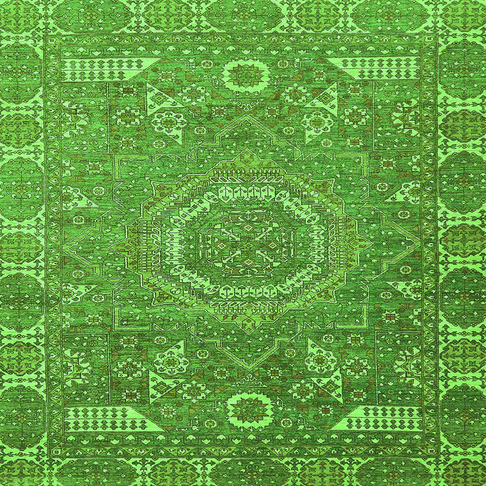 Square Machine Washable Abstract Green Modern Area Rugs, wshabs652grn