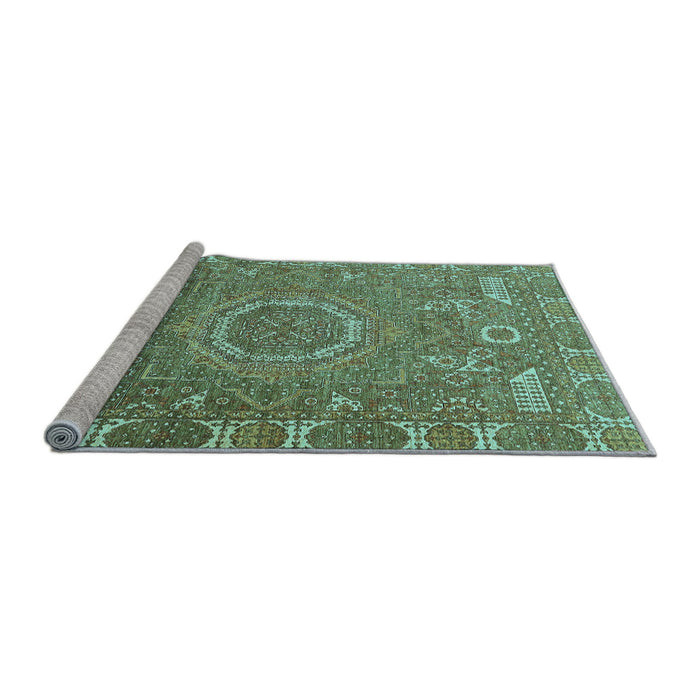 Sideview of Machine Washable Abstract Light Blue Modern Rug, wshabs652lblu