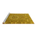 Sideview of Machine Washable Abstract Yellow Modern Rug, wshabs652yw