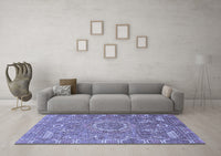 Machine Washable Abstract Blue Modern Rug, wshabs652blu