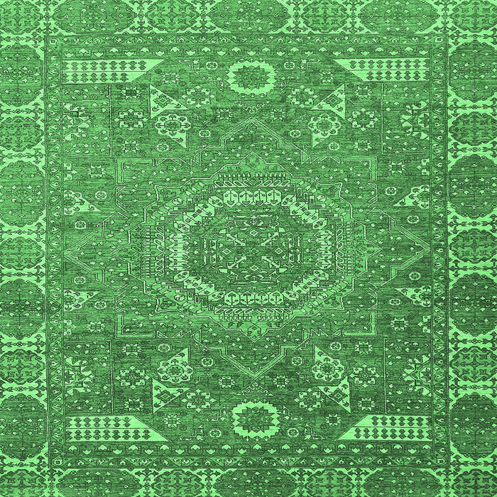 Square Abstract Emerald Green Modern Rug, abs652emgrn