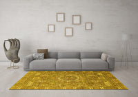 Machine Washable Abstract Yellow Modern Rug, wshabs652yw