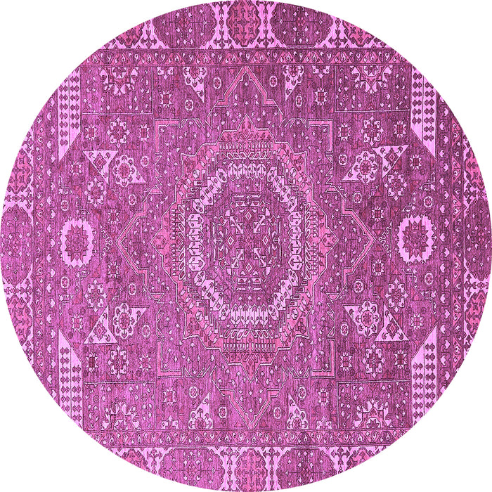 Round Abstract Purple Modern Rug, abs652pur