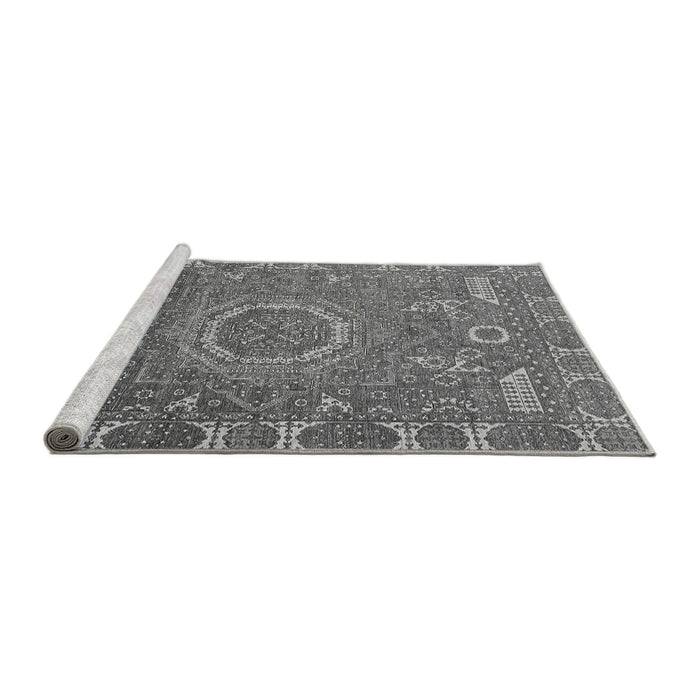 Sideview of Machine Washable Abstract Gray Modern Rug, wshabs652gry