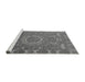 Sideview of Machine Washable Abstract Gray Modern Rug, wshabs652gry