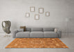 Machine Washable Abstract Orange Modern Area Rugs in a Living Room, wshabs652org