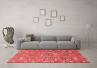 Machine Washable Abstract Red Modern Rug, wshabs652red