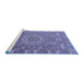 Sideview of Machine Washable Abstract Blue Modern Rug, wshabs652blu