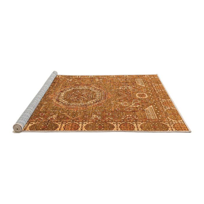 Sideview of Machine Washable Abstract Orange Modern Area Rugs, wshabs652org