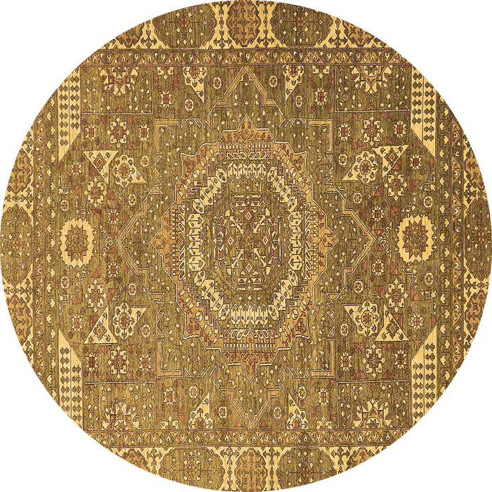 Round Abstract Brown Modern Rug, abs652brn