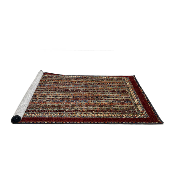 Sideview of Machine Washable Abstract Dark Almond Brown Rug, wshabs653