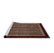 Sideview of Machine Washable Abstract Dark Almond Brown Rug, wshabs653